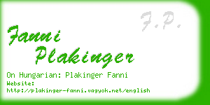 fanni plakinger business card